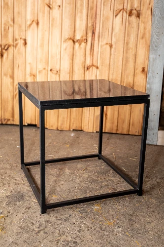 Kafijas galds CUBE, melns ar marmora virsmu