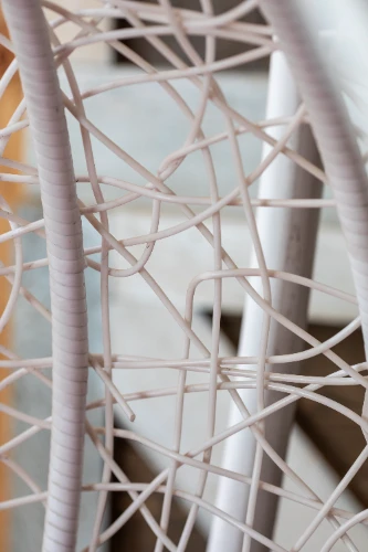 Šūpuļkrēsls ar statīvu DROP, balts/sarkans