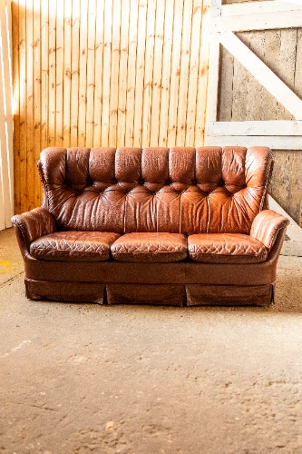 Ādas dīvāns CHURCHILL, brūns