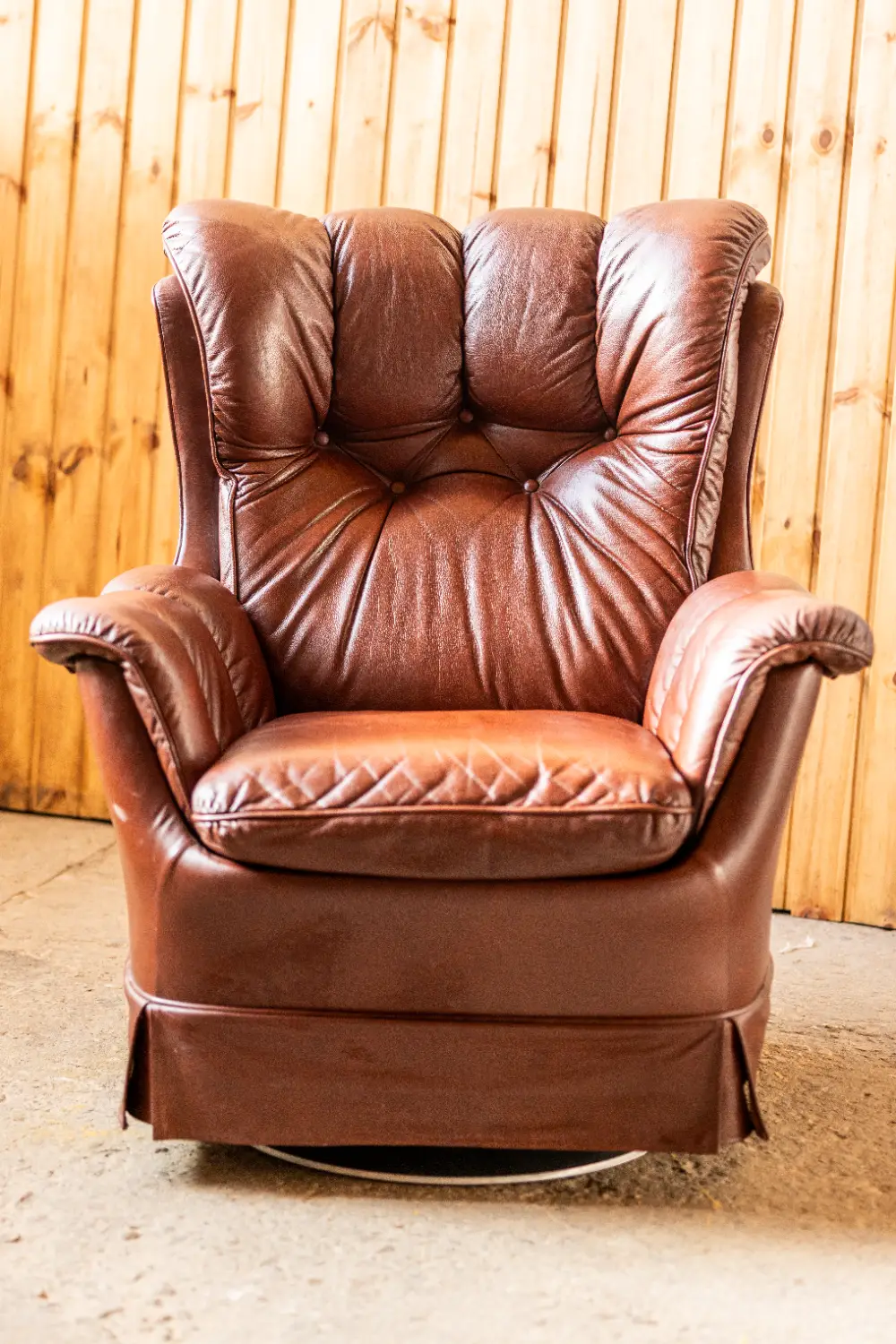 Ādas krēsls CHURCHILL, brūns