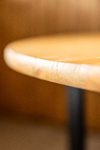 Galds WOODY apaļš, melns/koka