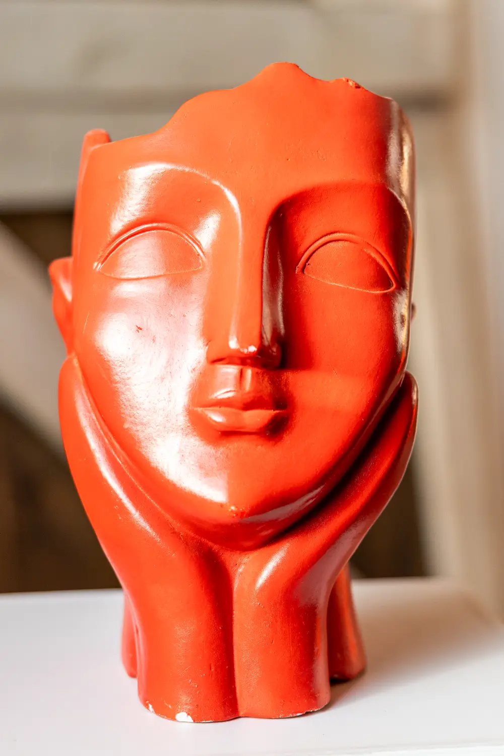 Ģipša galva FACE, sarkana