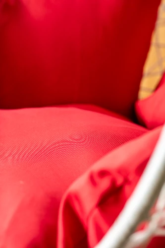 Šūpuļkrēsls ar statīvu DROP, balts/sarkans